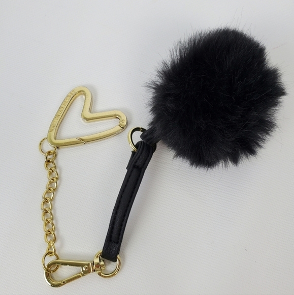 Victoria's Secret Heart and Pompom Purse Keychain Bag Charm - Picture 1 of 5